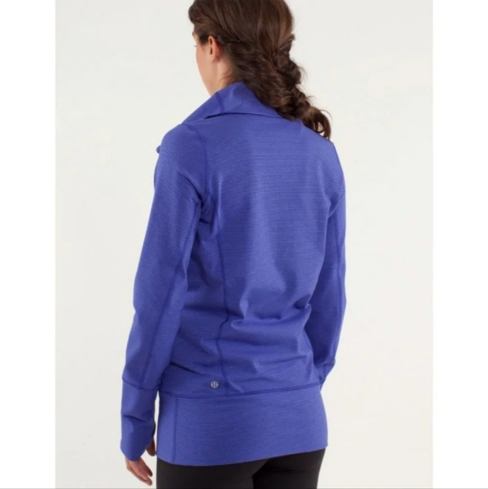 Lululemon Athletica Pigment Blue/Purple Tonka Stripe In Stride Jacket - 8 - Picture 5 of 14